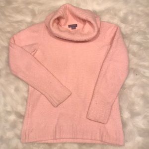 Pink cowl neck top